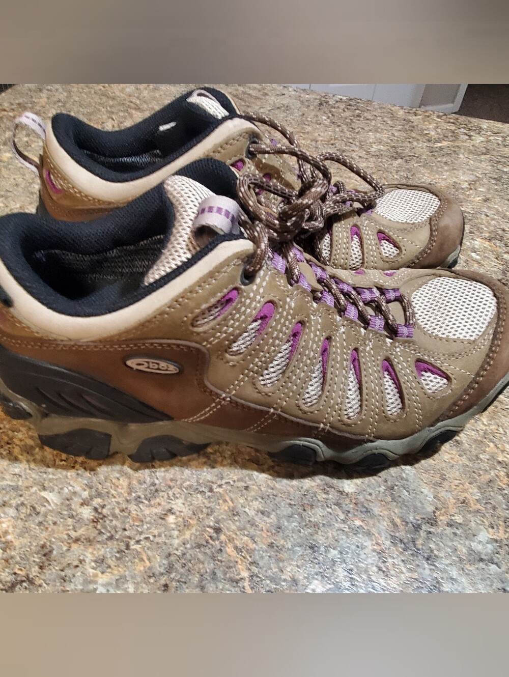 OBOZ SAWTOOTH II LOW B- DRY HIKING SHOES. NEWER. BRINDLE VIOLET COLORWAY 8.5
